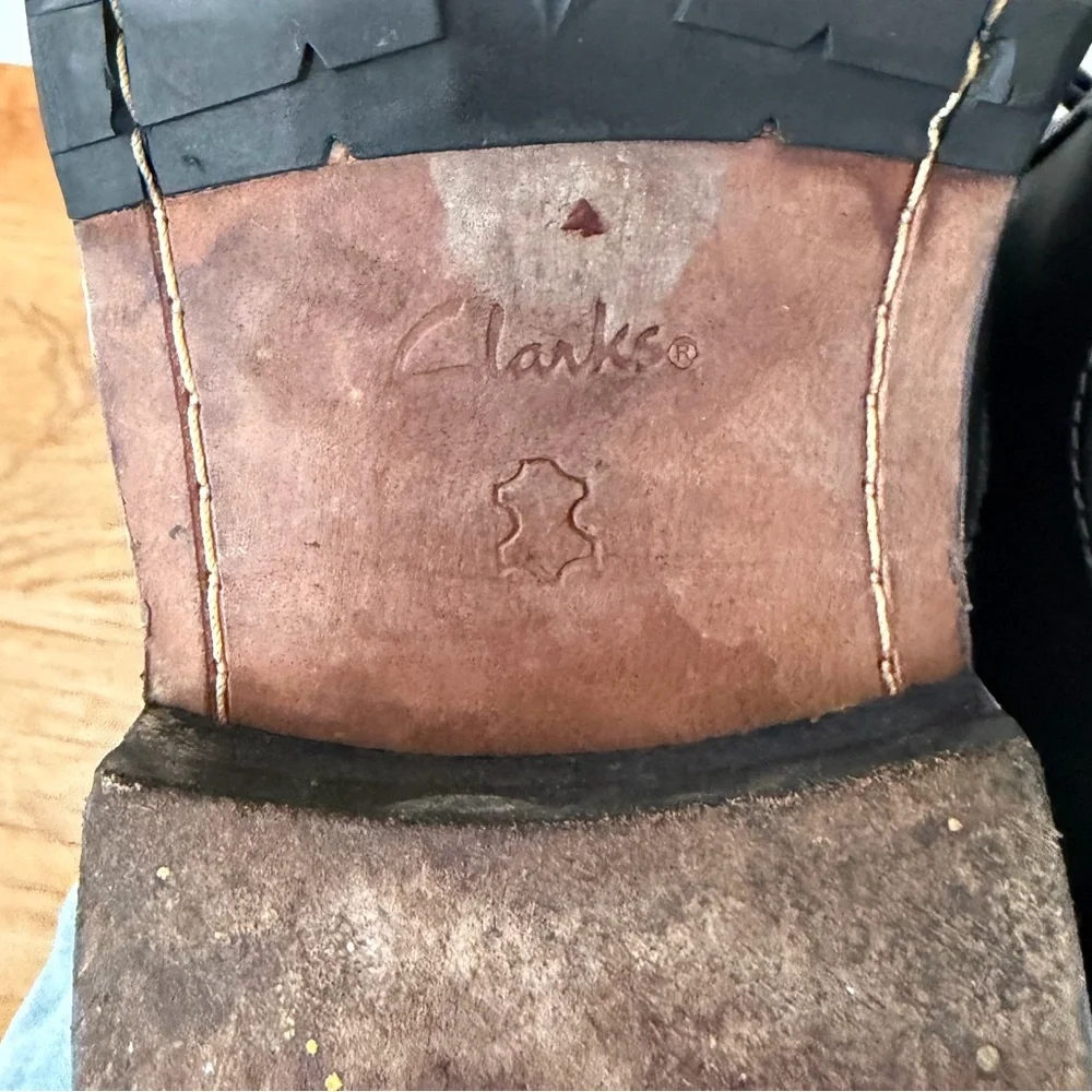 Clarks SMART Clarkdale Bud Black Burnished Lea Lace Up Boots Shoes Men’s US 11